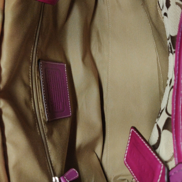 Coach Bleecker Signature Tote Tan & Purple - Picture 8 of 11